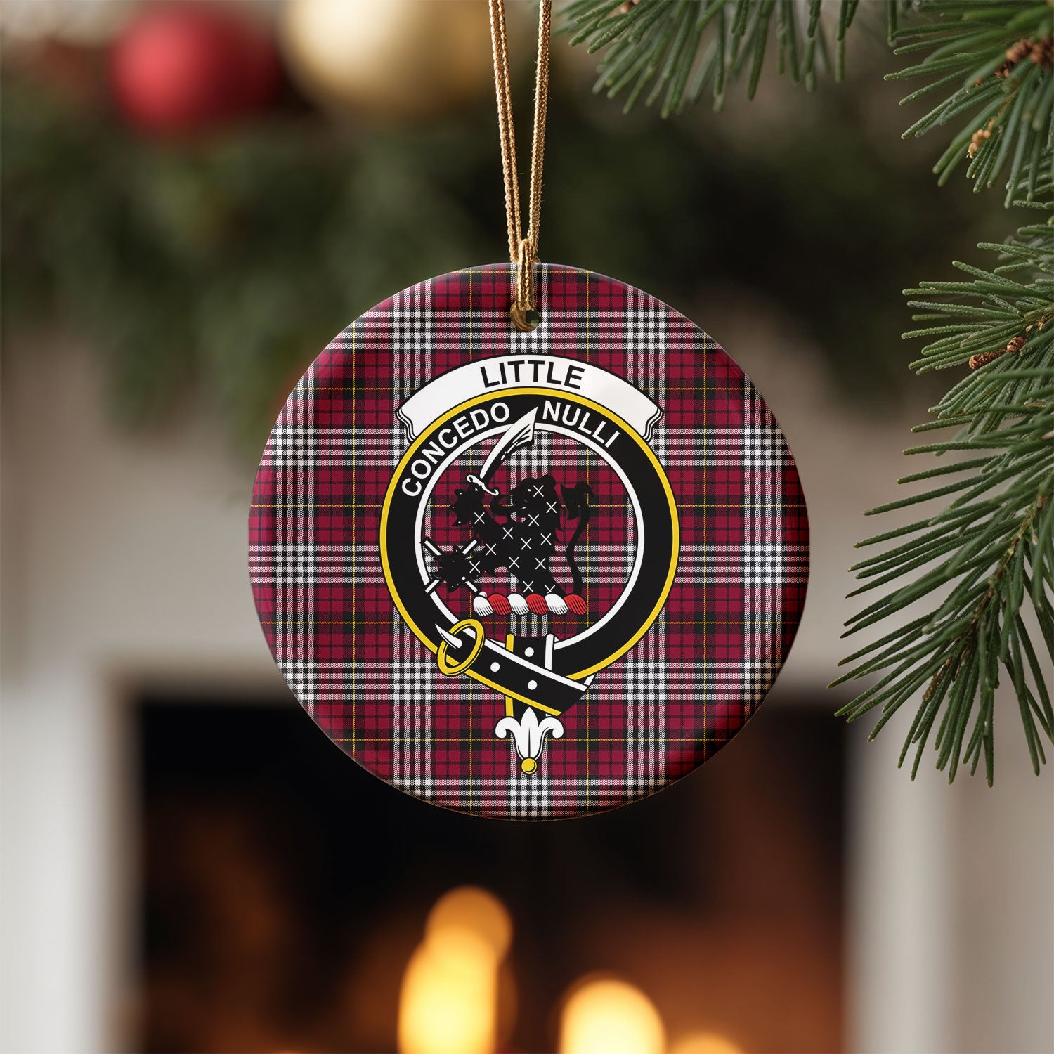 Little Tartan Crest Christmas Ceramic Ornament