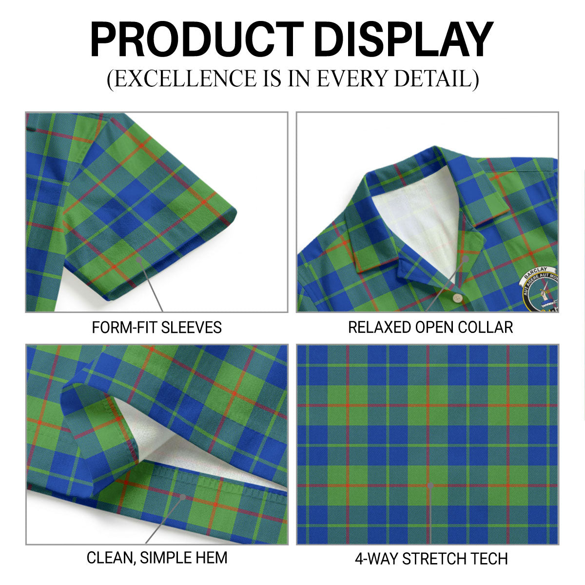 Barclay Hunting Ancient Tartan Crest Hawaiian Shirt