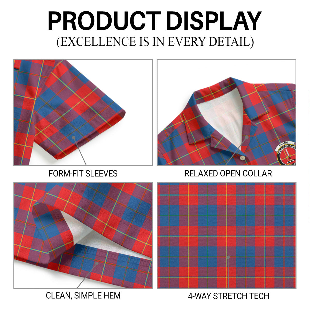 Blane Tartan Crest Hawaiian Shirt