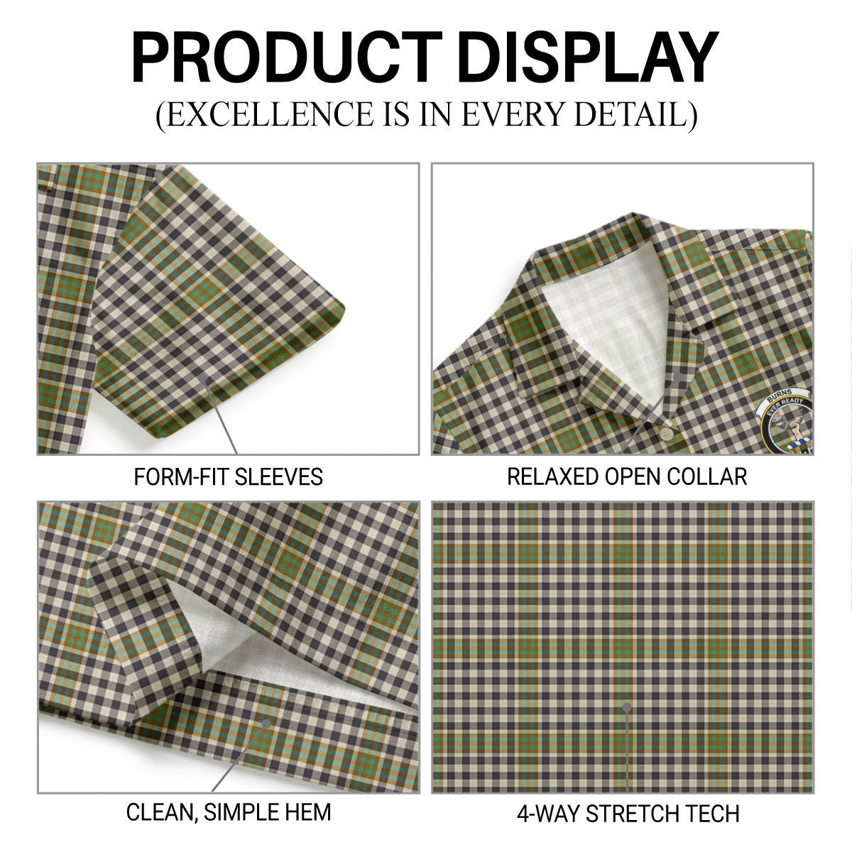 Burns Check Tartan Crest Hawaiian Shirt