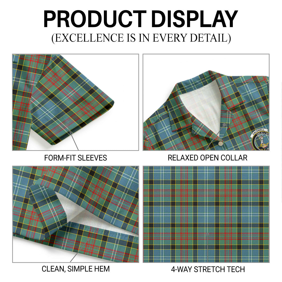 Caldwell Tartan Crest Hawaiian Shirt
