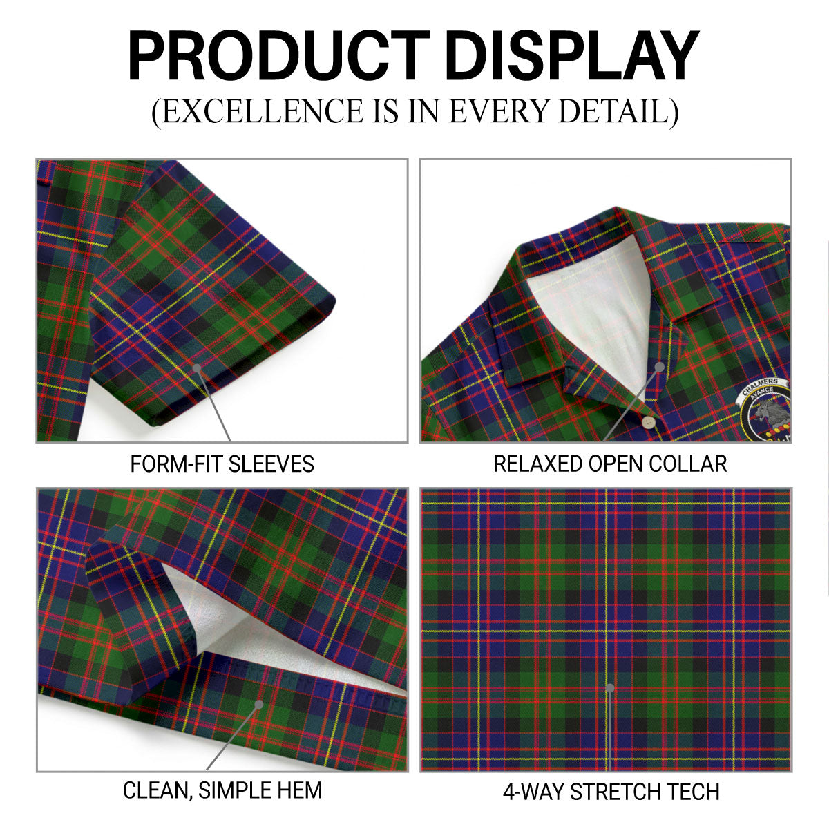 Chalmers Tartan Crest Hawaiian Shirt