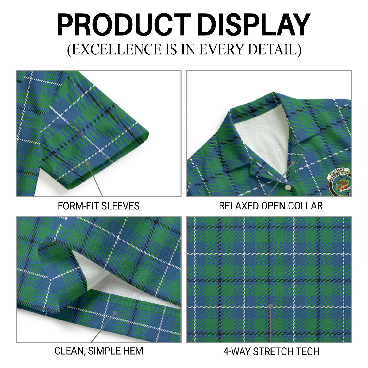 Douglas Ancient Tartan Crest Hawaiian Shirt