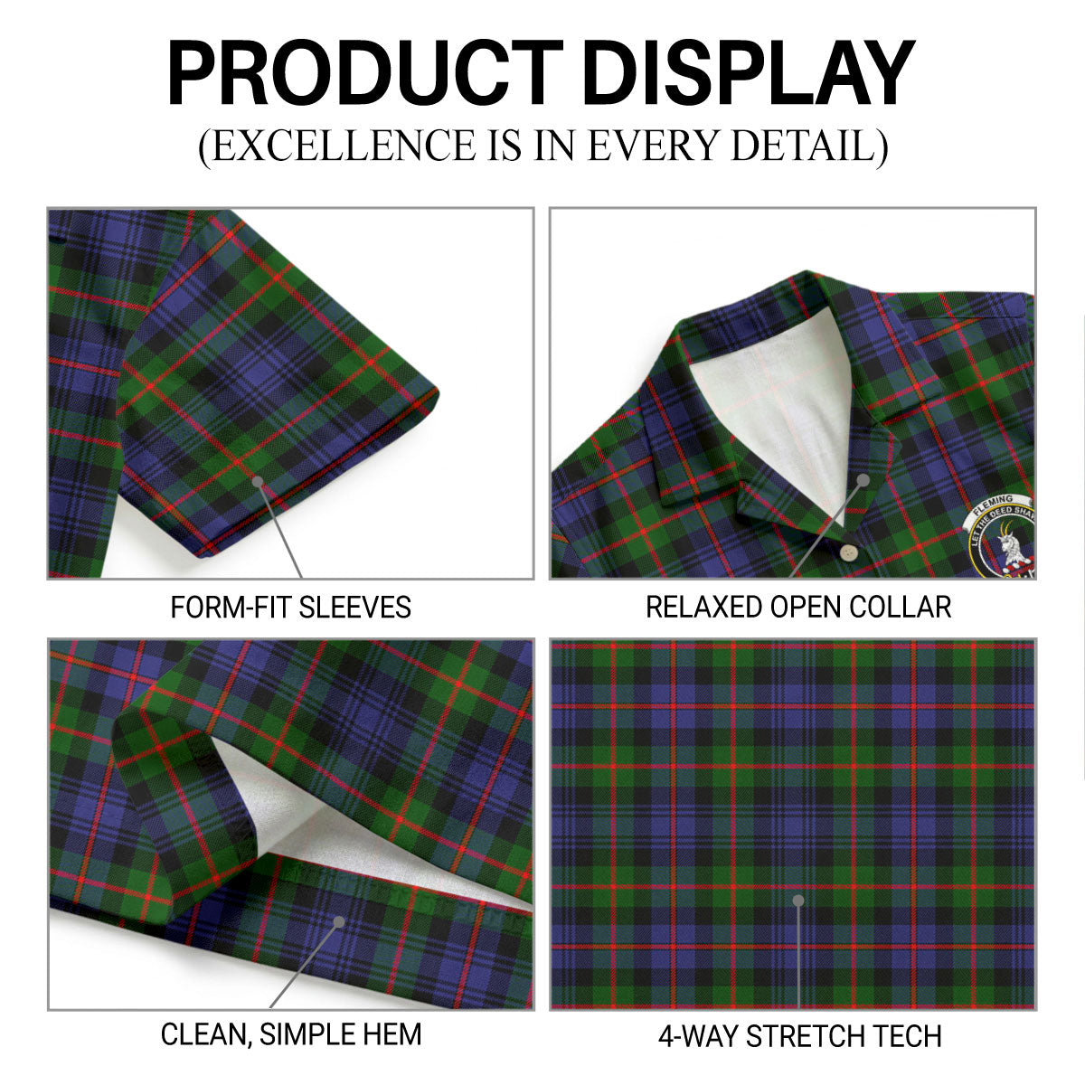 Fleming Tartan Crest Hawaiian Shirt