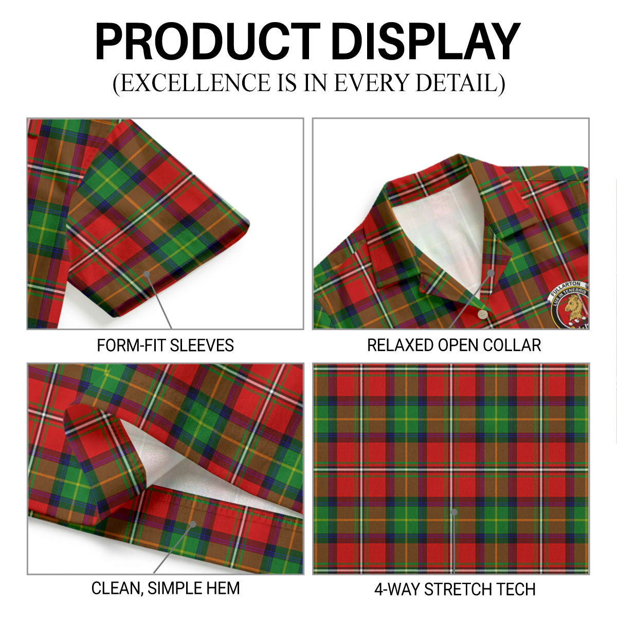 Fullarton Tartan Crest Hawaiian Shirt