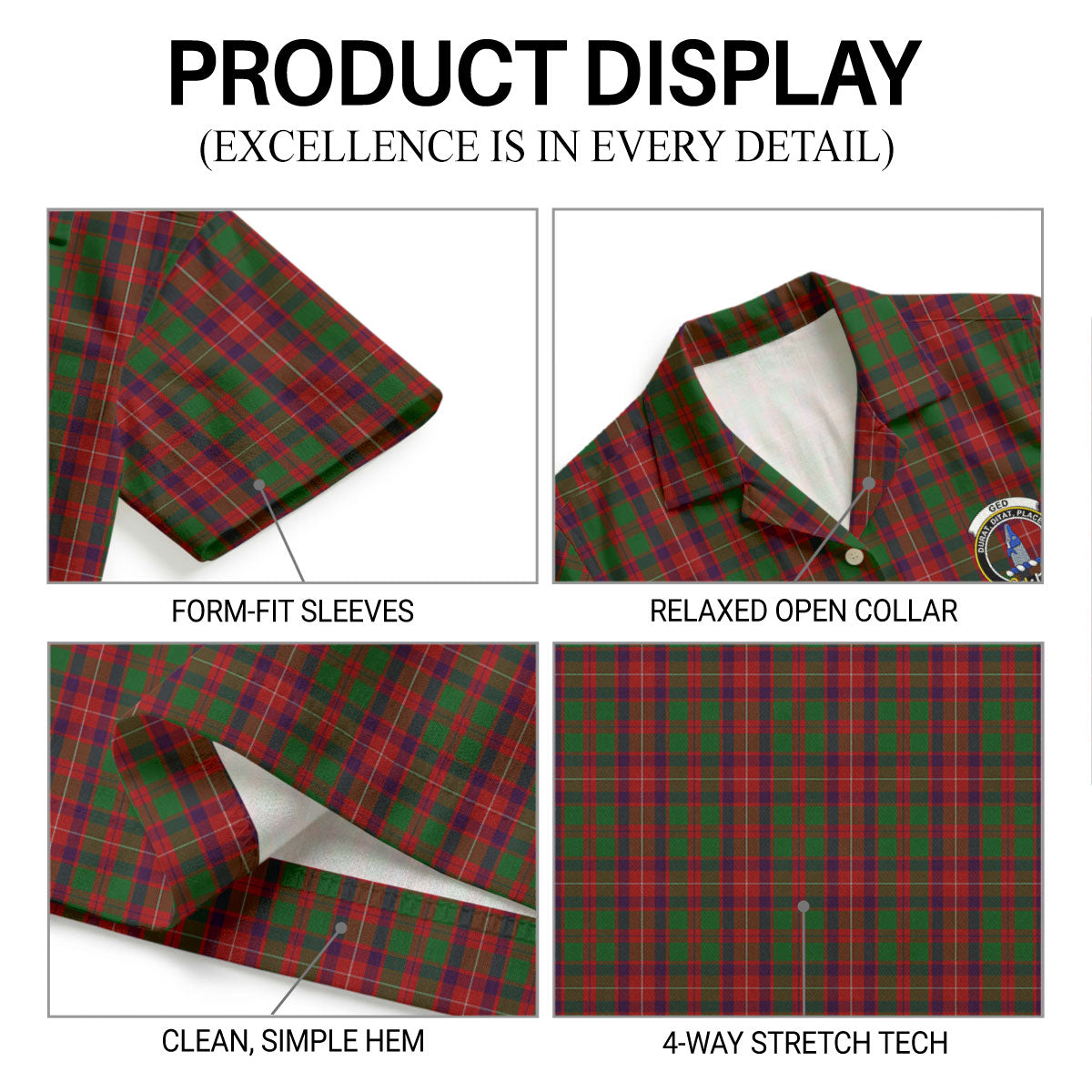 Ged Tartan Crest Hawaiian Shirt