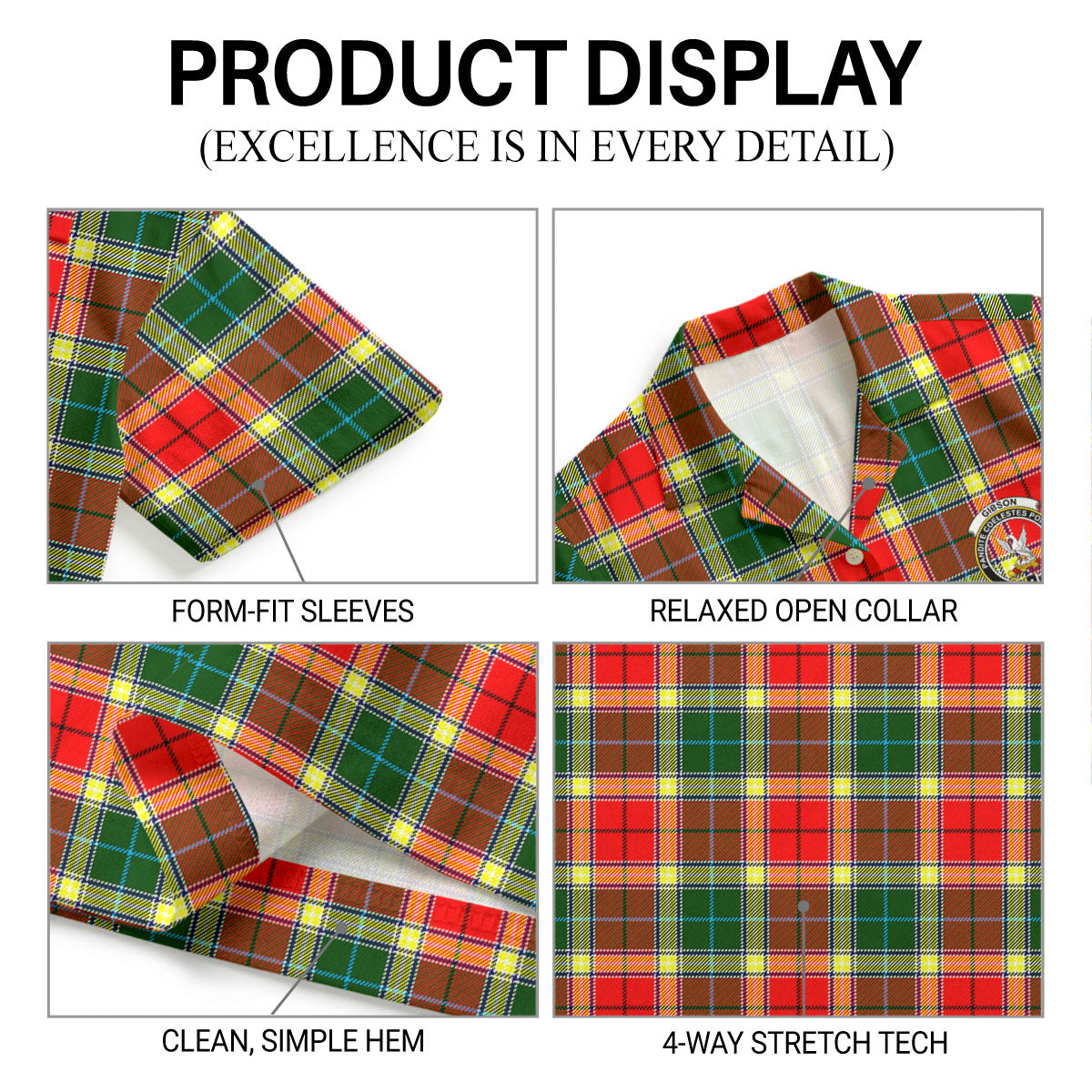 Gibson Tartan Crest Hawaiian Shirt
