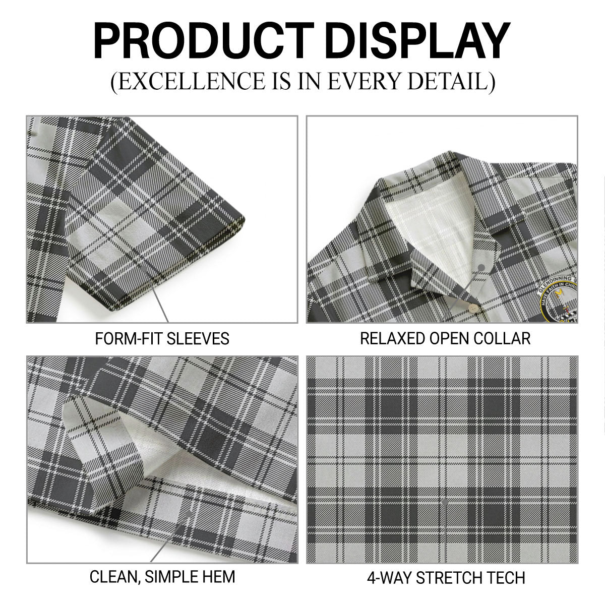 Glendinning Tartan Crest Hawaiian Shirt