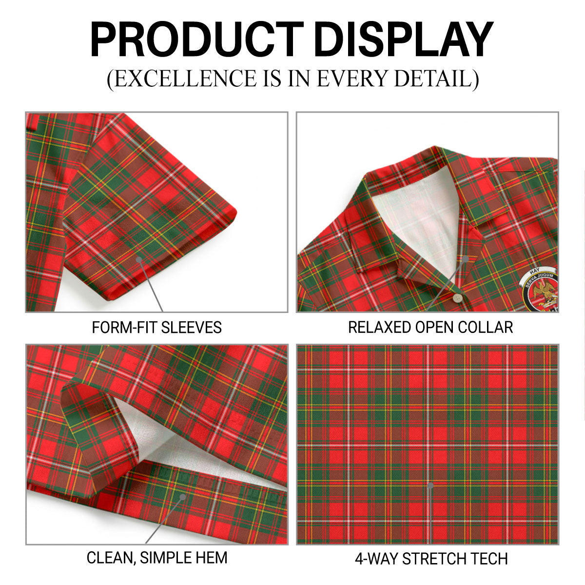 Hay Modern Tartan Crest Hawaiian Shirt