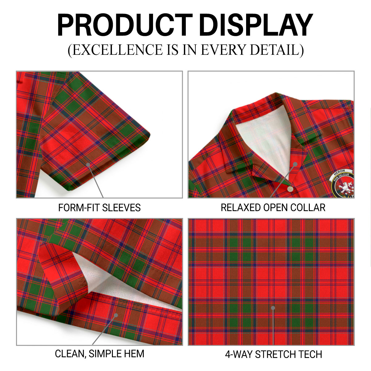Heron Tartan Crest Hawaiian Shirt