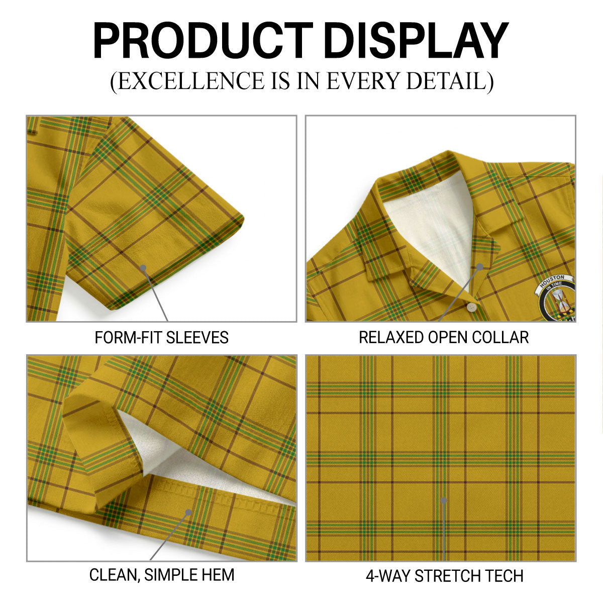 Houston Tartan Crest Hawaiian Shirt