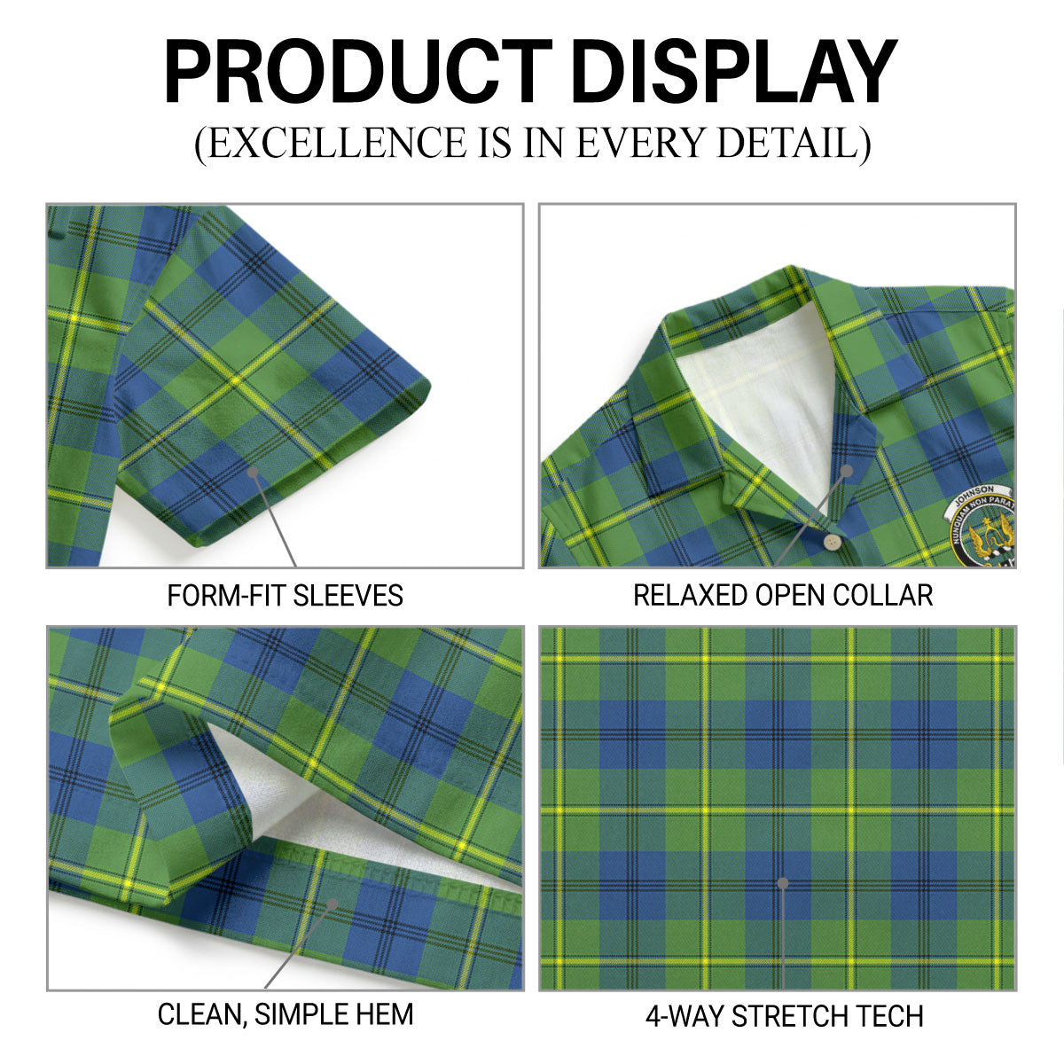Johnson Ancient Tartan Crest Hawaiian Shirt