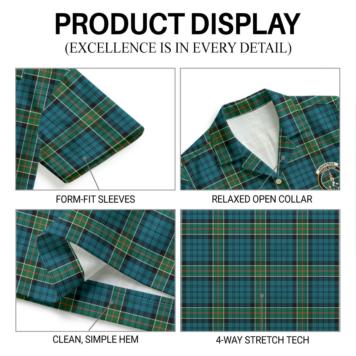 Kirkpatrick Ancient Tartan Crest Hawaiian Shirt