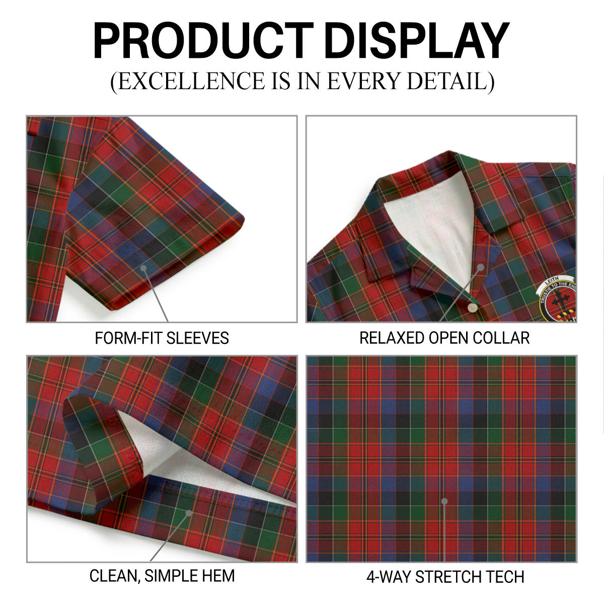 Leith Tartan Crest Hawaiian Shirt