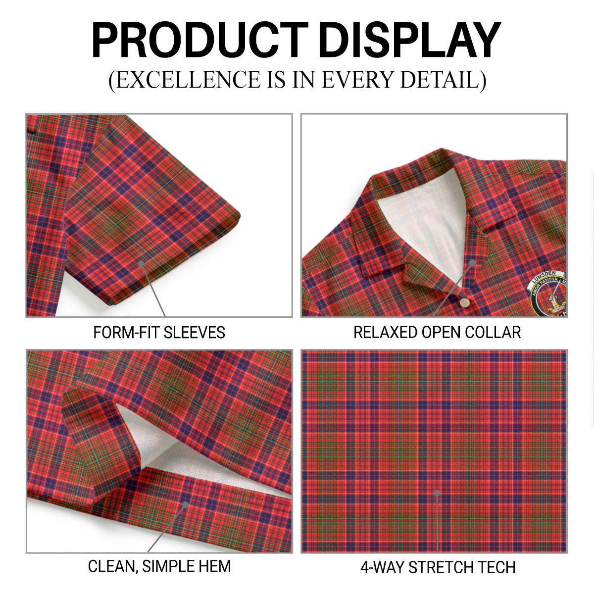 Lumsden Modern Tartan Crest Hawaiian Shirt