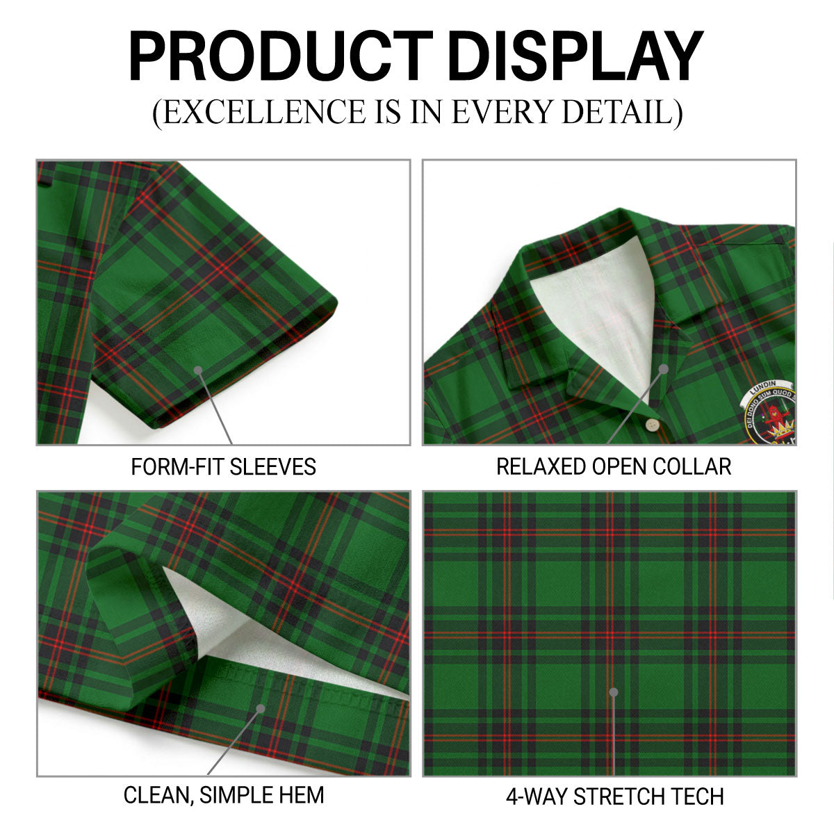 Lundin Tartan Crest Hawaiian Shirt