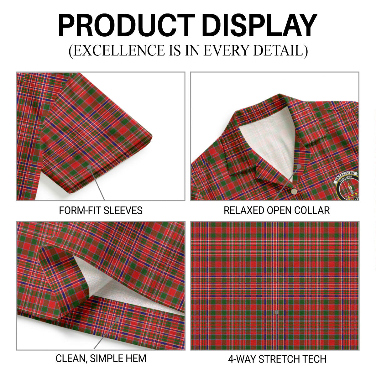 MacAlister Modern Tartan Crest Hawaiian Shirt