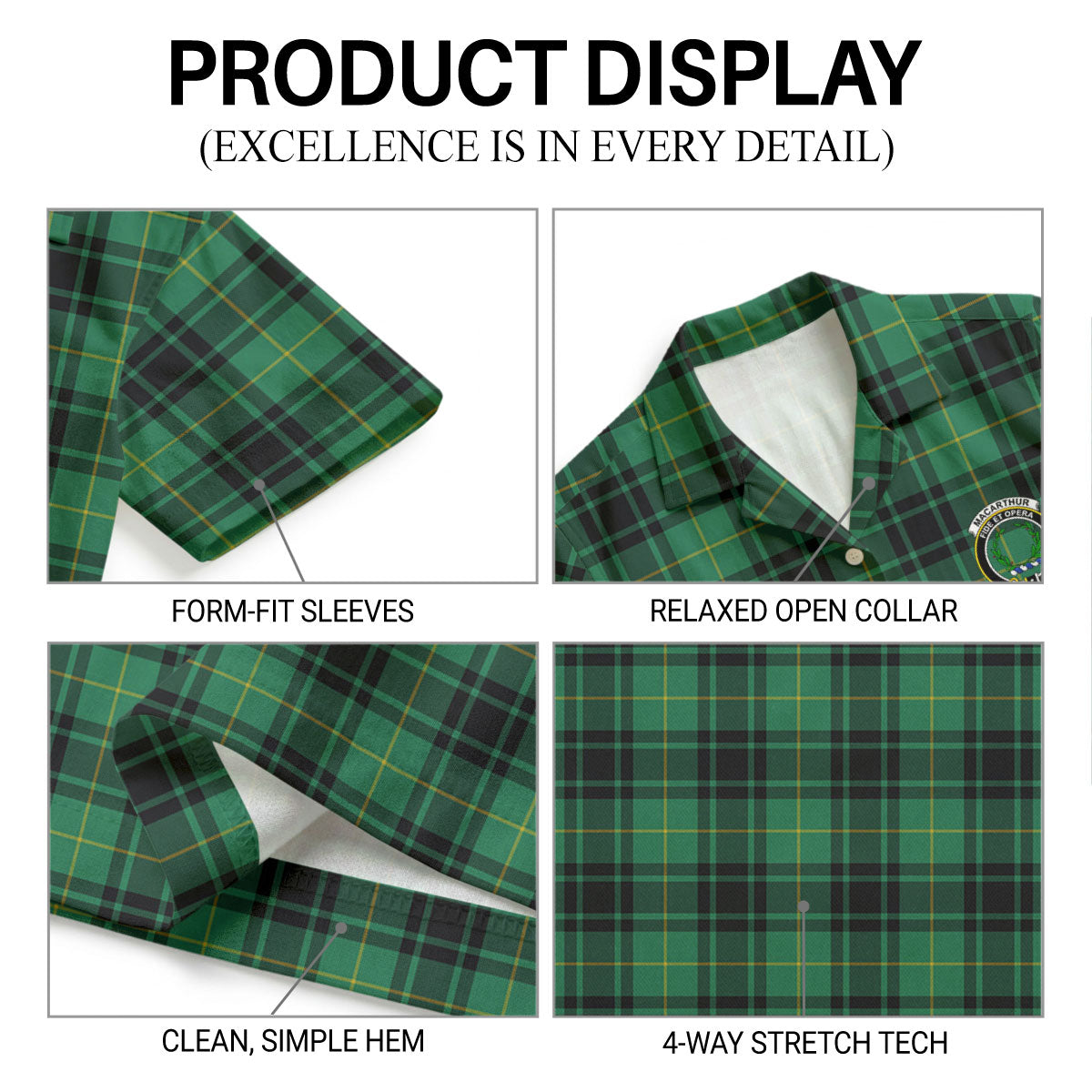 MacArthur Ancient Tartan Crest Hawaiian Shirt
