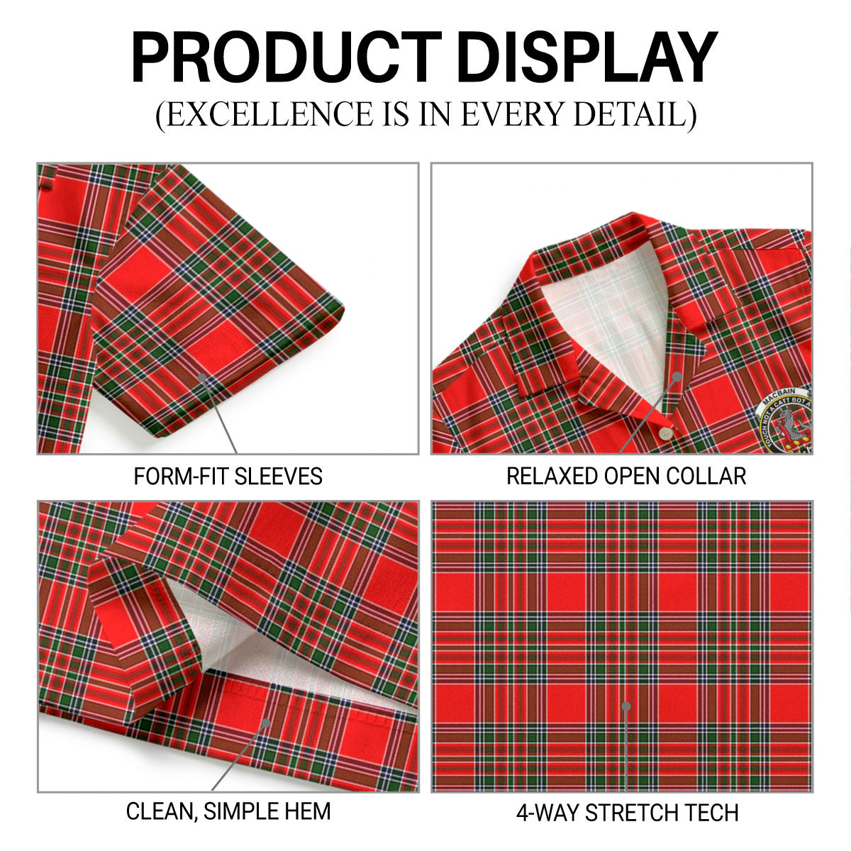 MacBain Tartan Crest Hawaiian Shirt