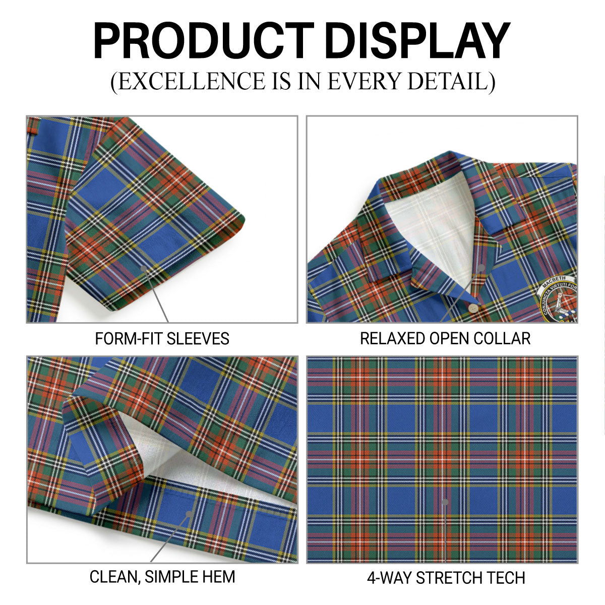 MacBeth Ancient Tartan Crest Hawaiian Shirt