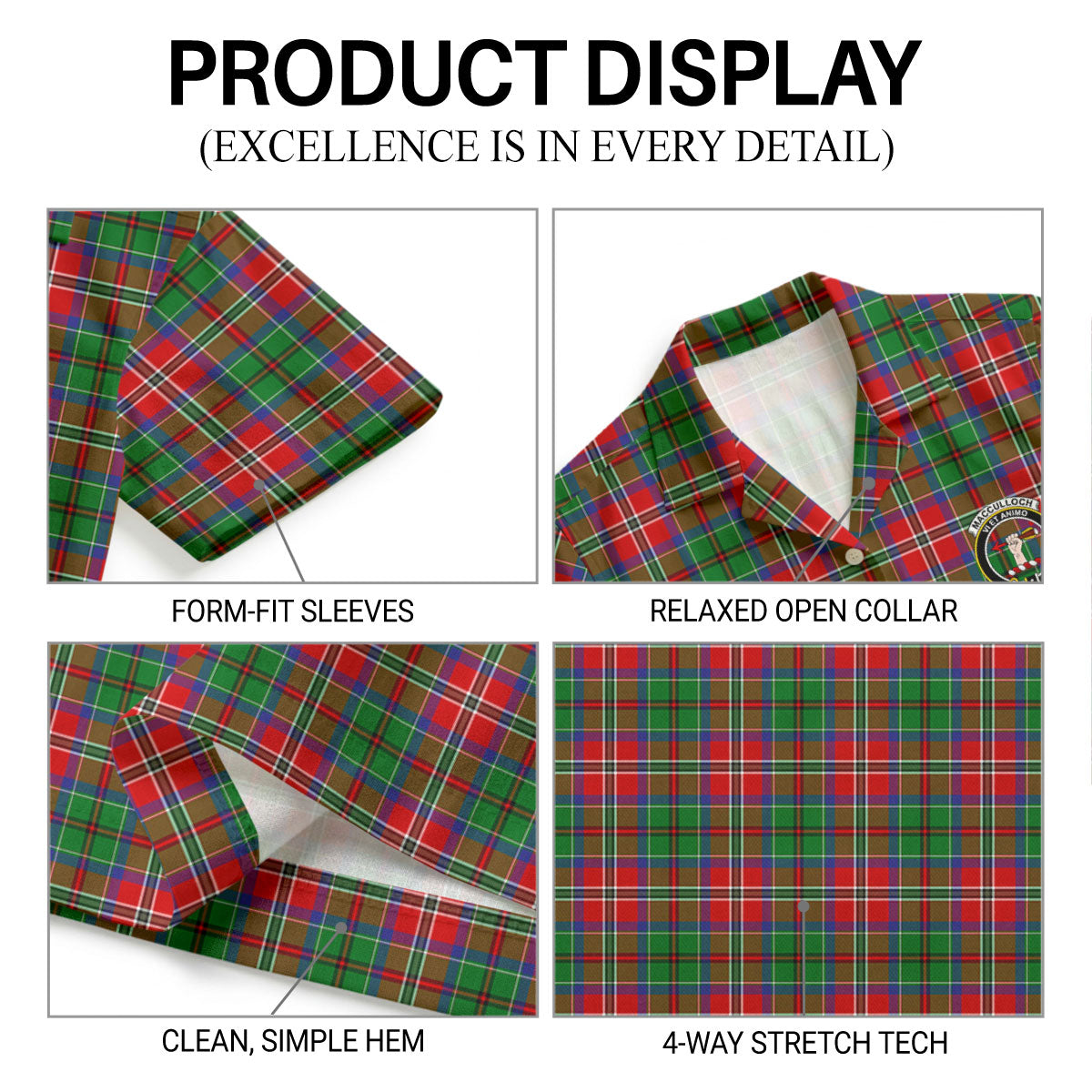 MacCulloch (McCulloch) Tartan Crest Hawaiian Shirt