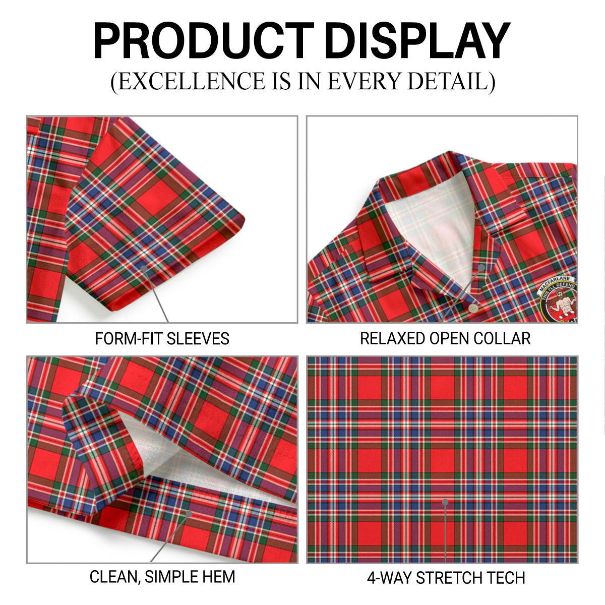 MacFarlane Modern Tartan Crest Hawaiian Shirt