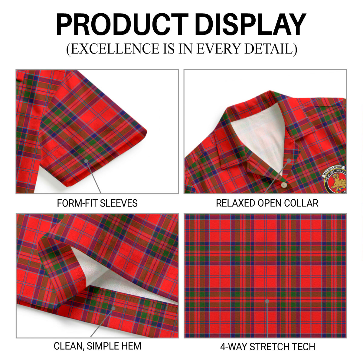 MacGillivray Modern Tartan Crest Hawaiian Shirt