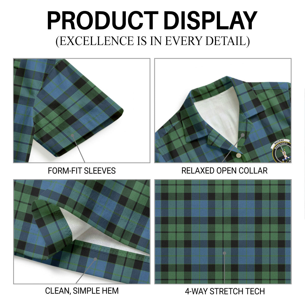 MacKay Ancient Tartan Crest Hawaiian Shirt