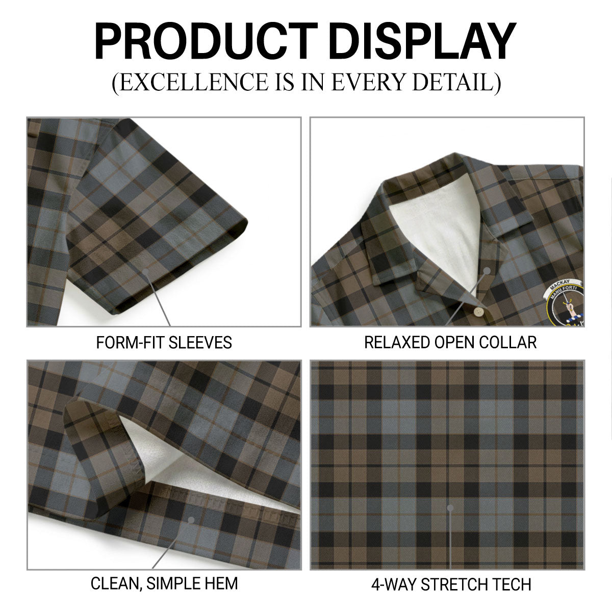 MacKay Weathered Tartan Crest Hawaiian Shirt