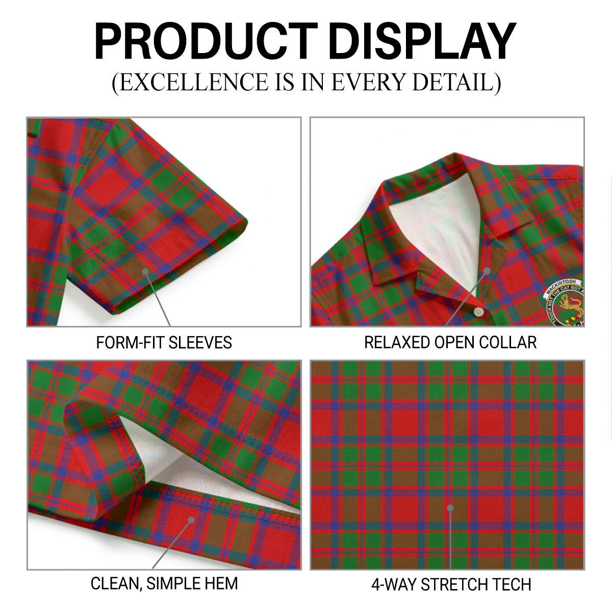 MacKintosh Modern Tartan Crest Hawaiian Shirt