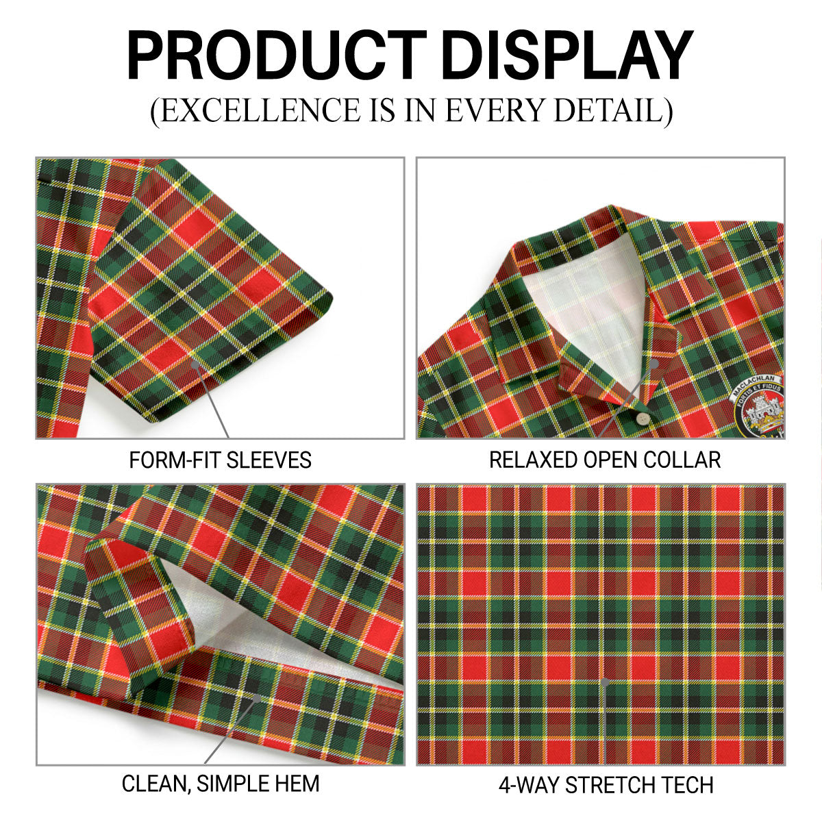 MacLachlan Hunting Modern Tartan Crest Hawaiian Shirt