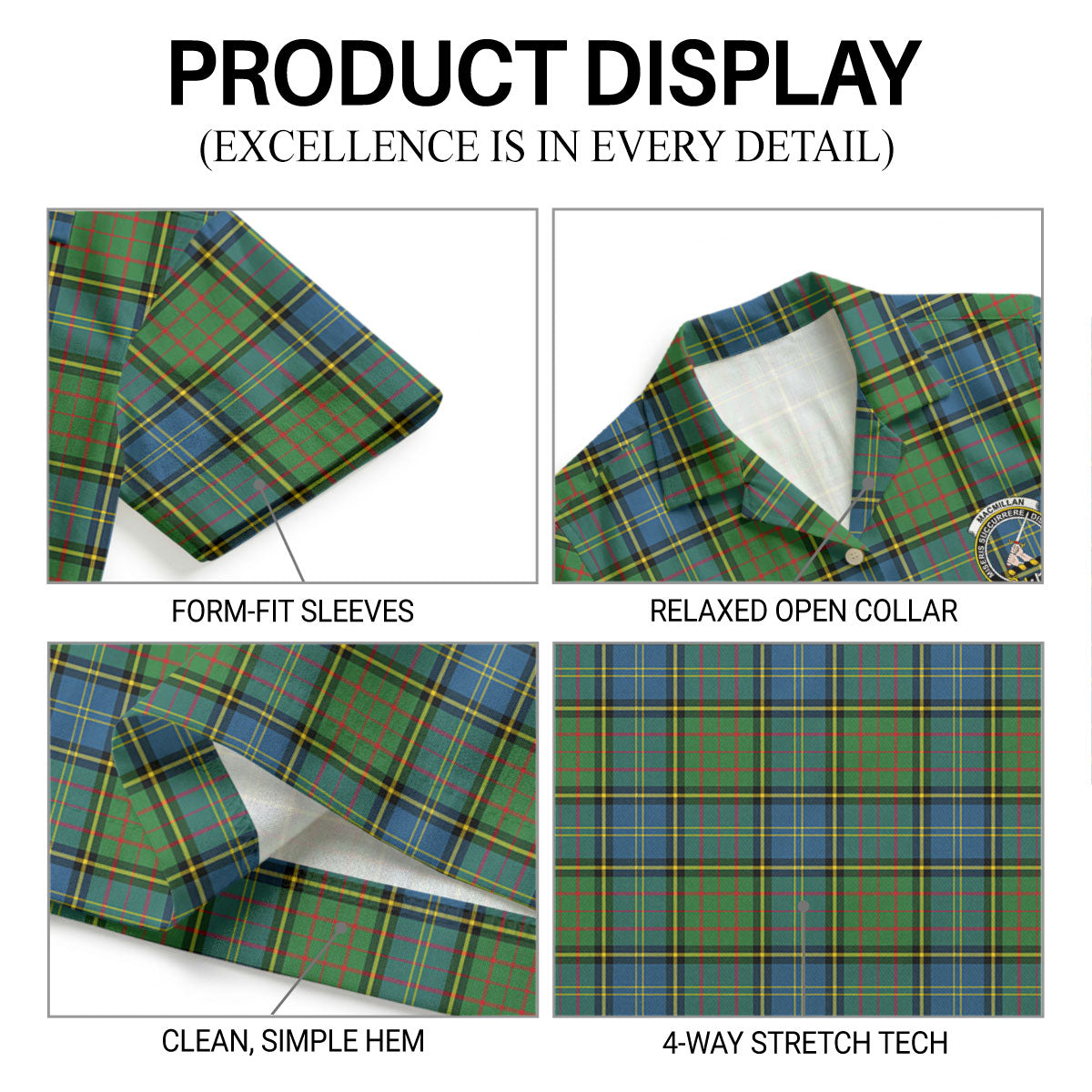 MacMillan Hunting Ancient Tartan Crest Hawaiian Shirt