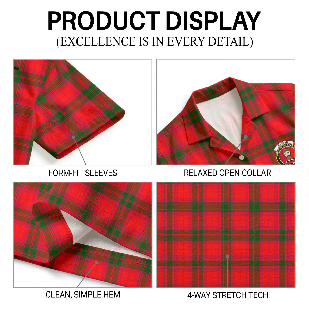 MacNab Modern Tartan Crest Hawaiian Shirt
