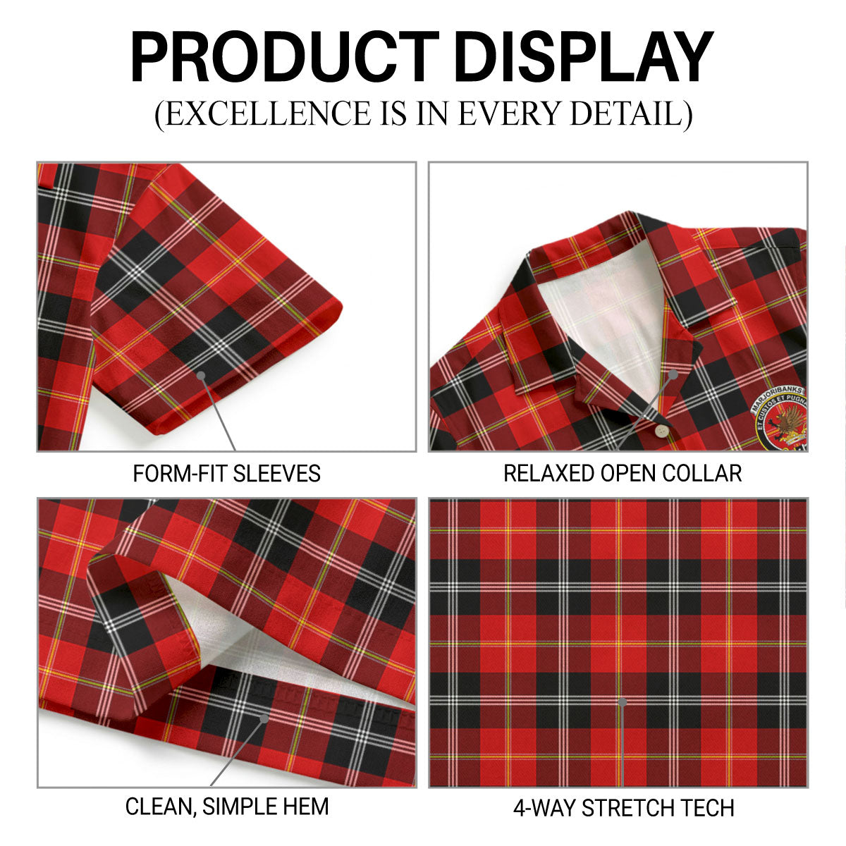 Marjoribanks Tartan Crest Hawaiian Shirt