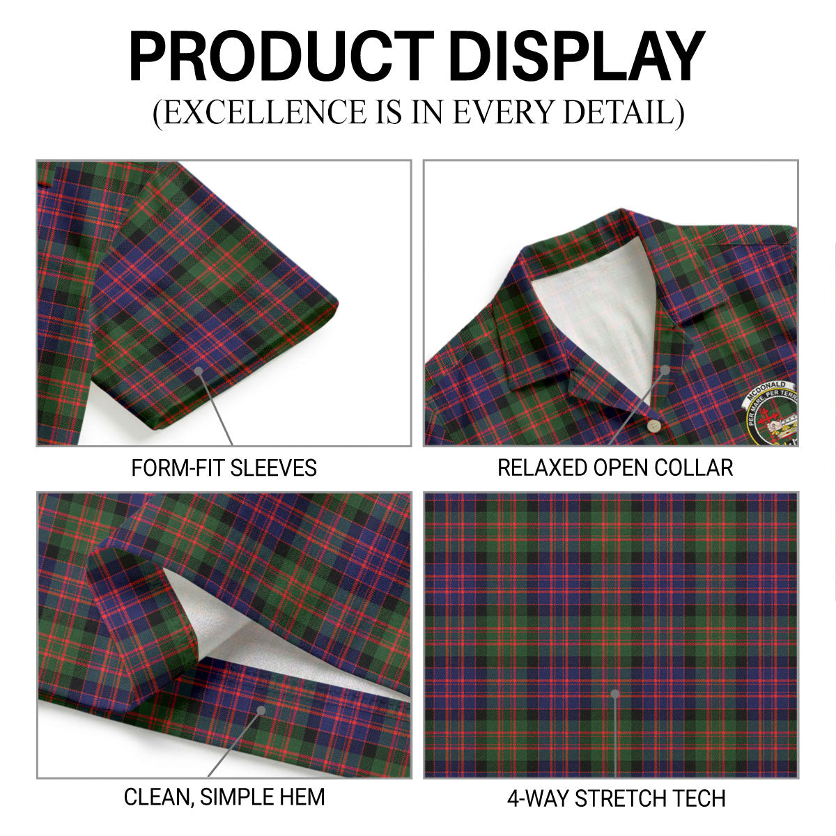 McDonald Modern Tartan Crest Hawaiian Shirt