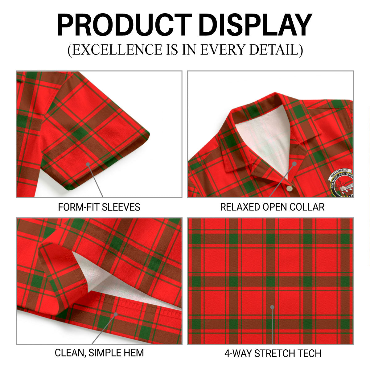 McDonald of Sleat Tartan Crest Hawaiian Shirt