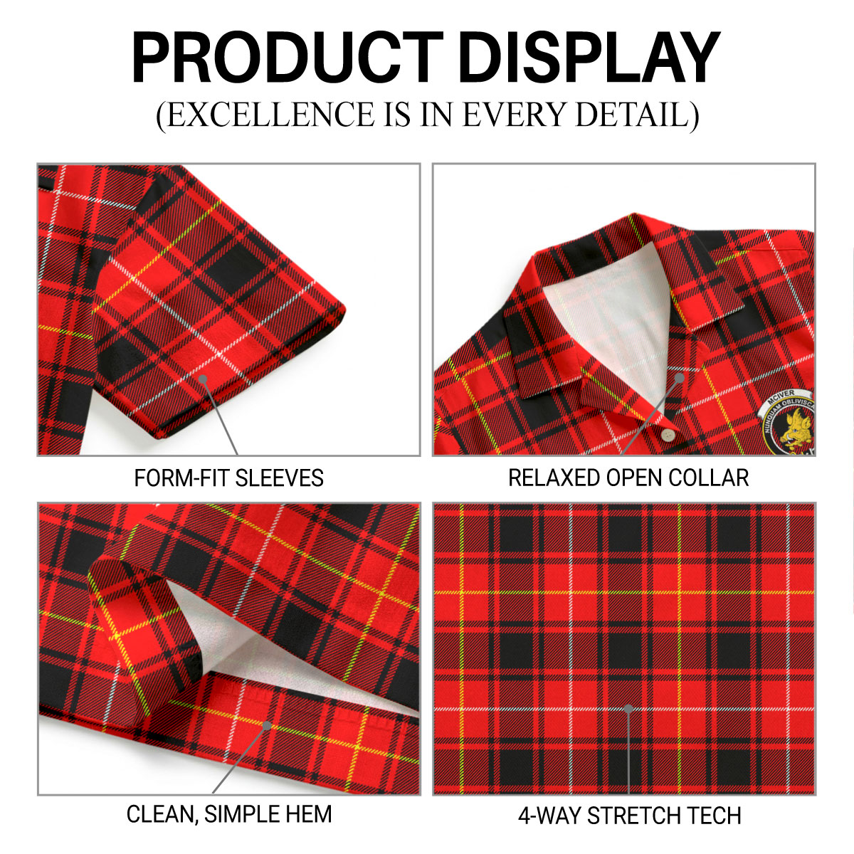 McIver Modern Tartan Crest Hawaiian Shirt