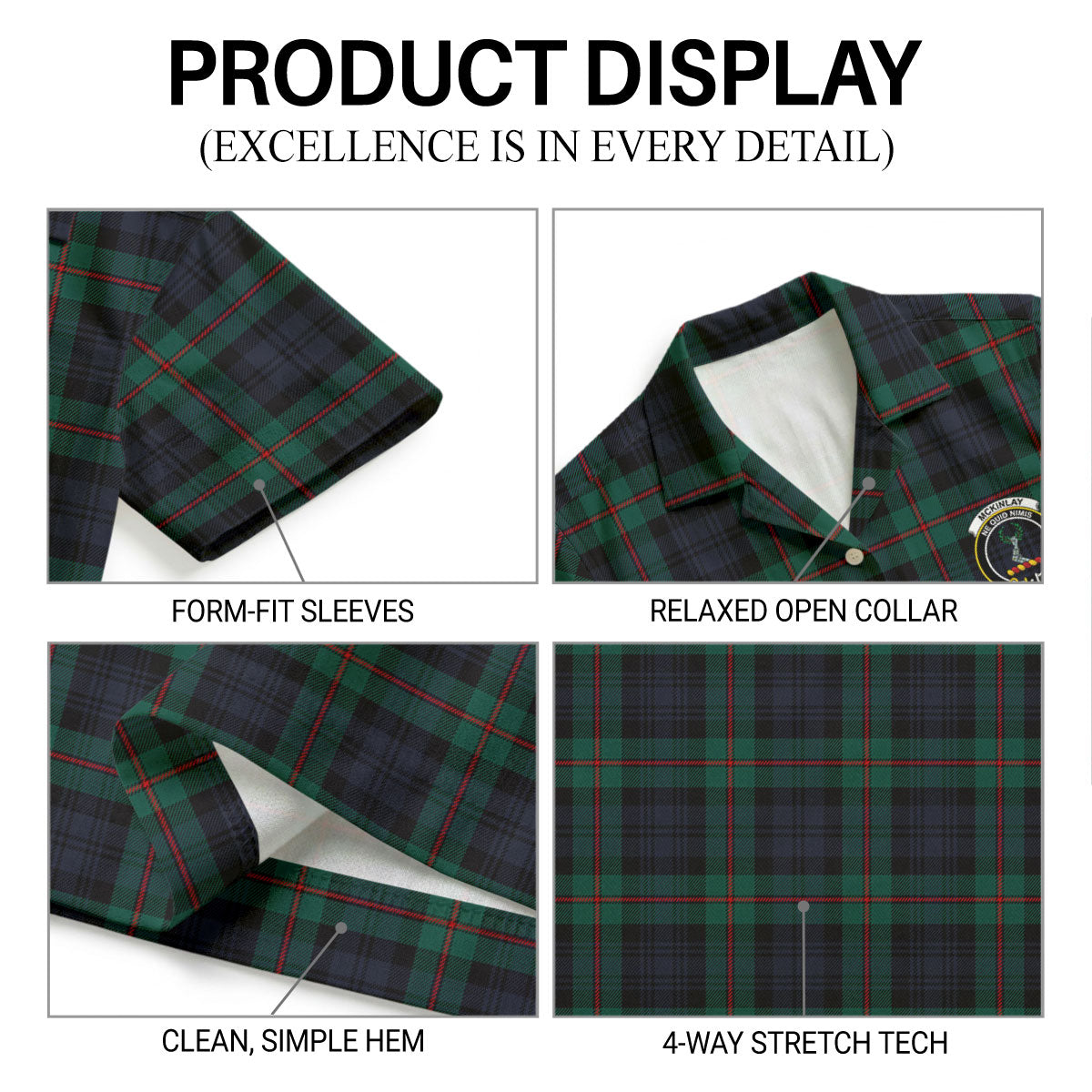 McKinlay Modern Tartan Crest Hawaiian Shirt