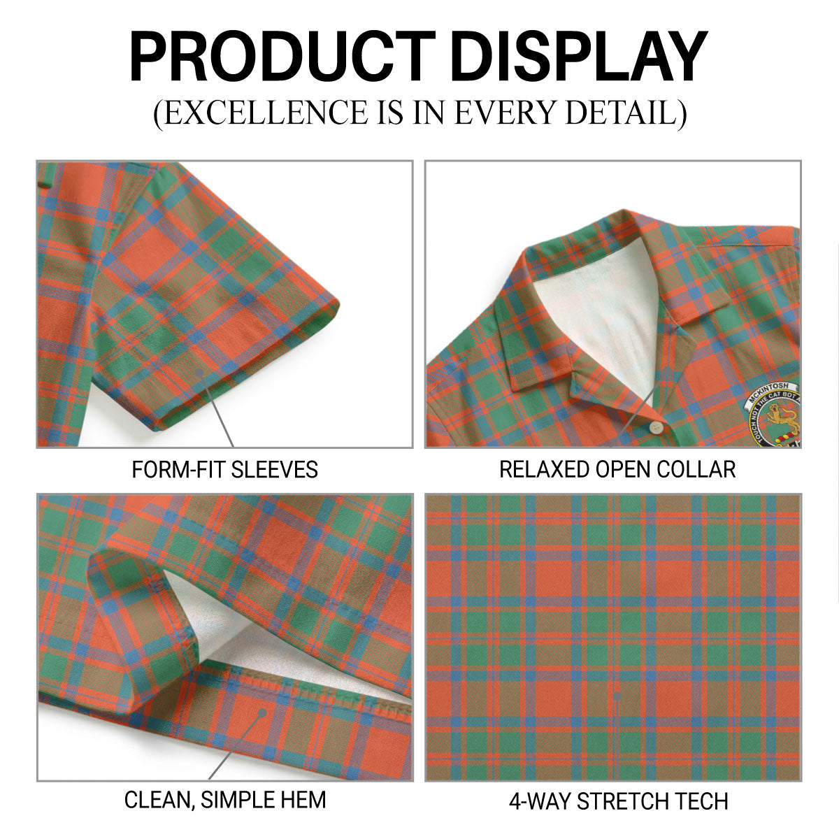 McKintosh Ancient Tartan Crest Hawaiian Shirt