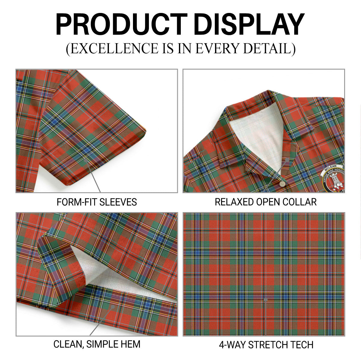 McLean of Duart Ancient Tartan Crest Hawaiian Shirt