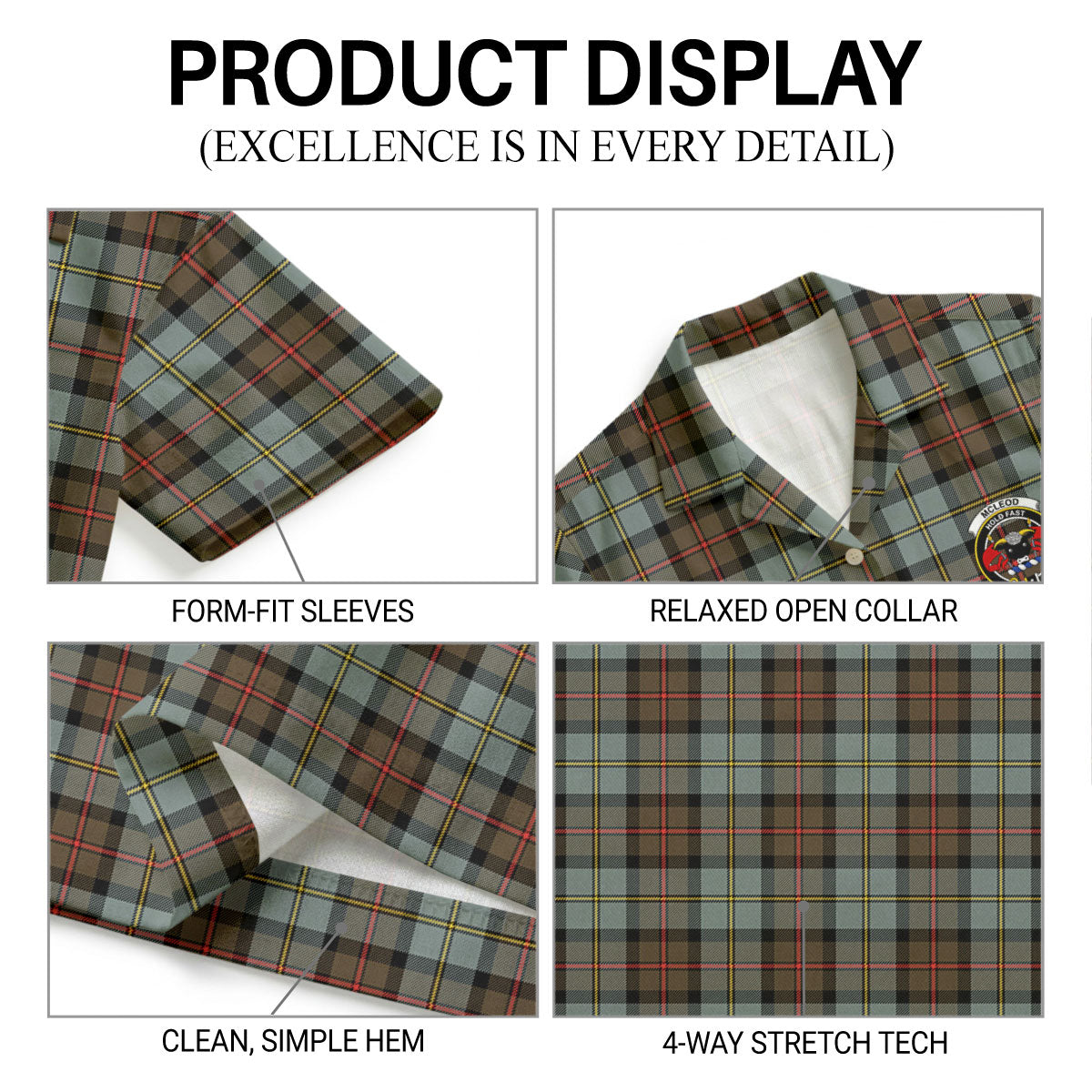 McLeod of Harris Weathered Tartan Crest Hawaiian Shirt