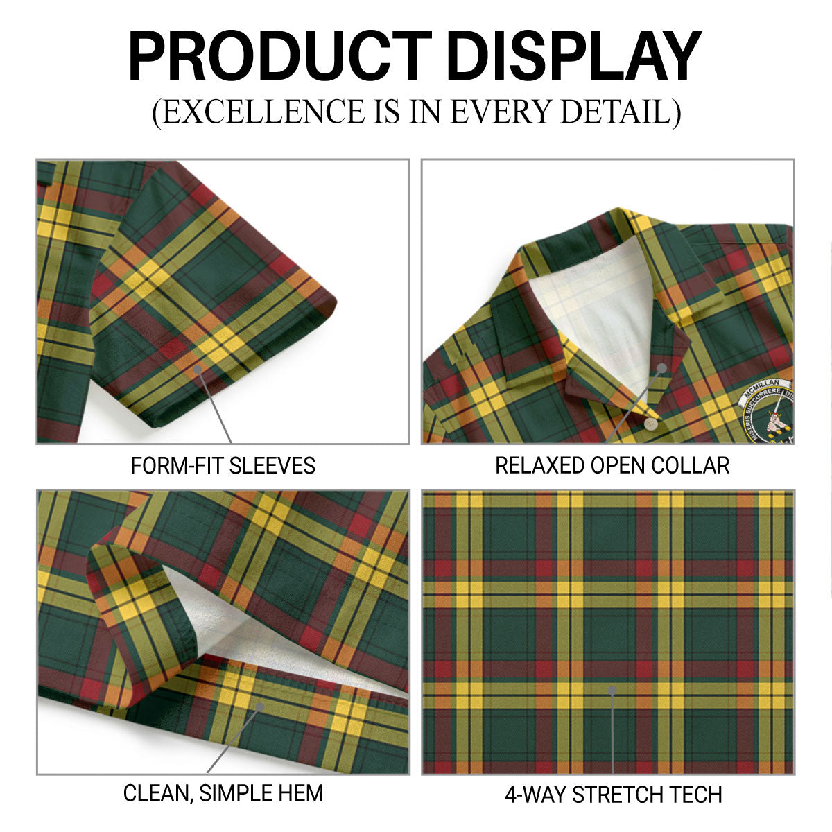 McMillan Old Modern Tartan Crest Hawaiian Shirt