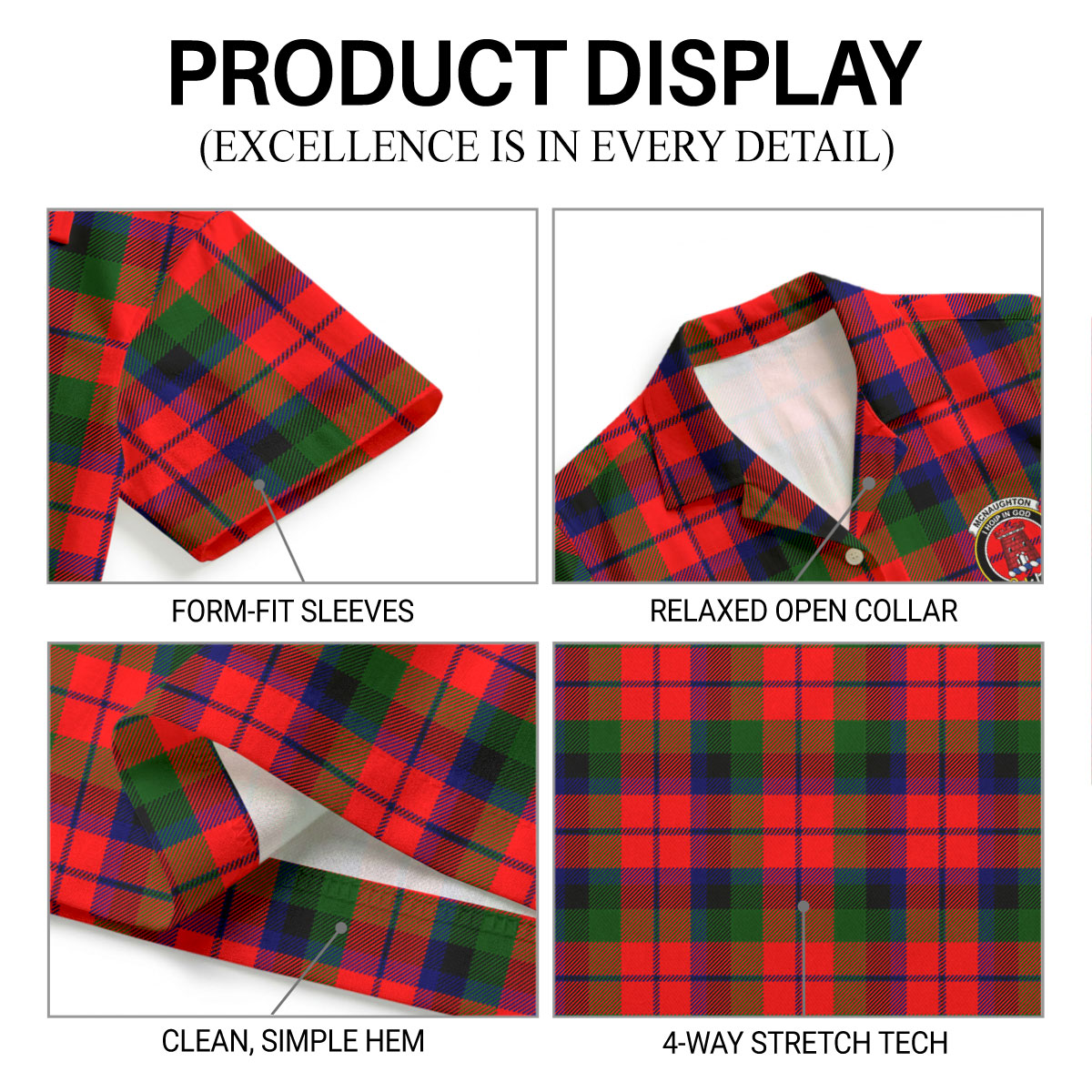 McNaughton Modern Tartan Crest Hawaiian Shirt
