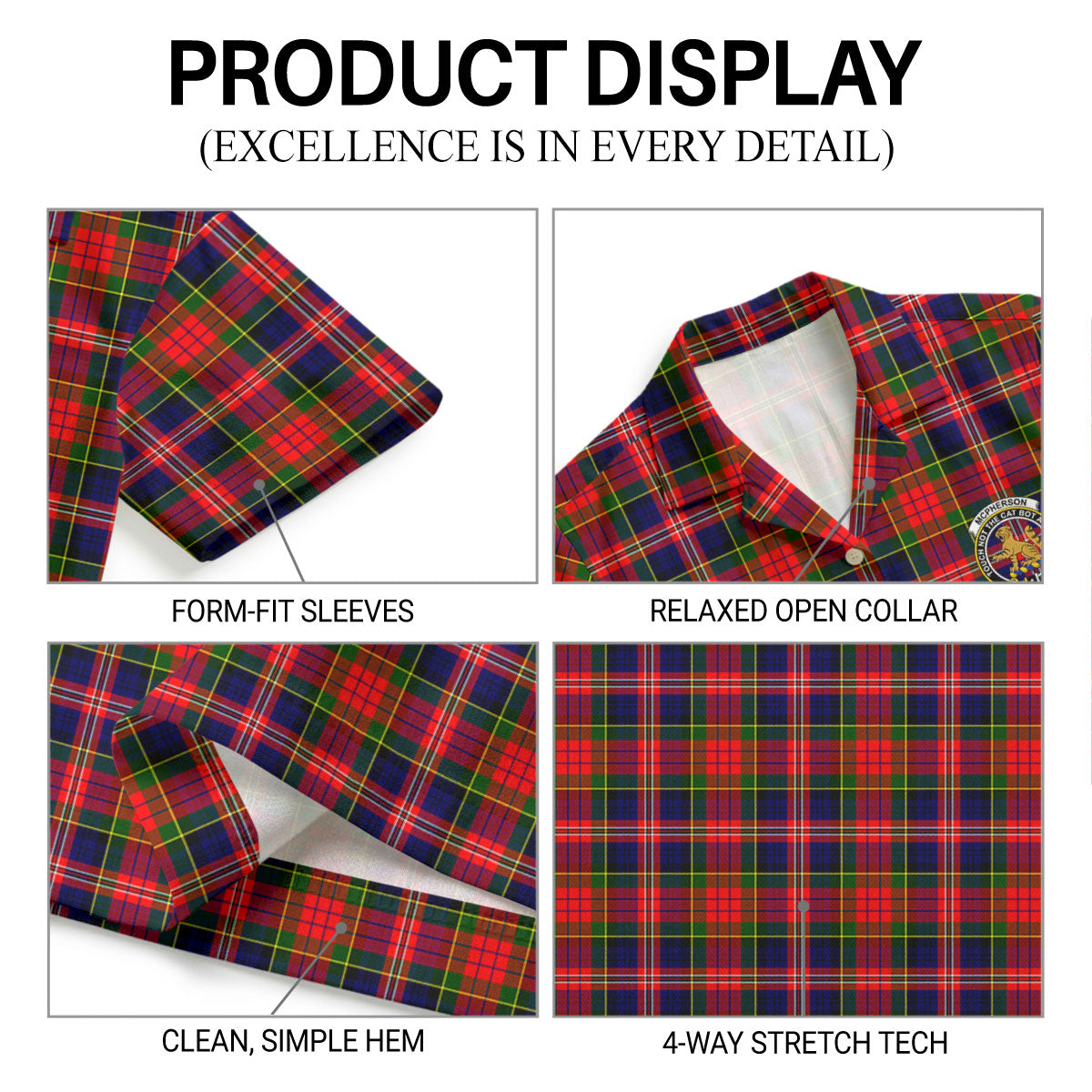 McPherson Modern Tartan Crest Hawaiian Shirt
