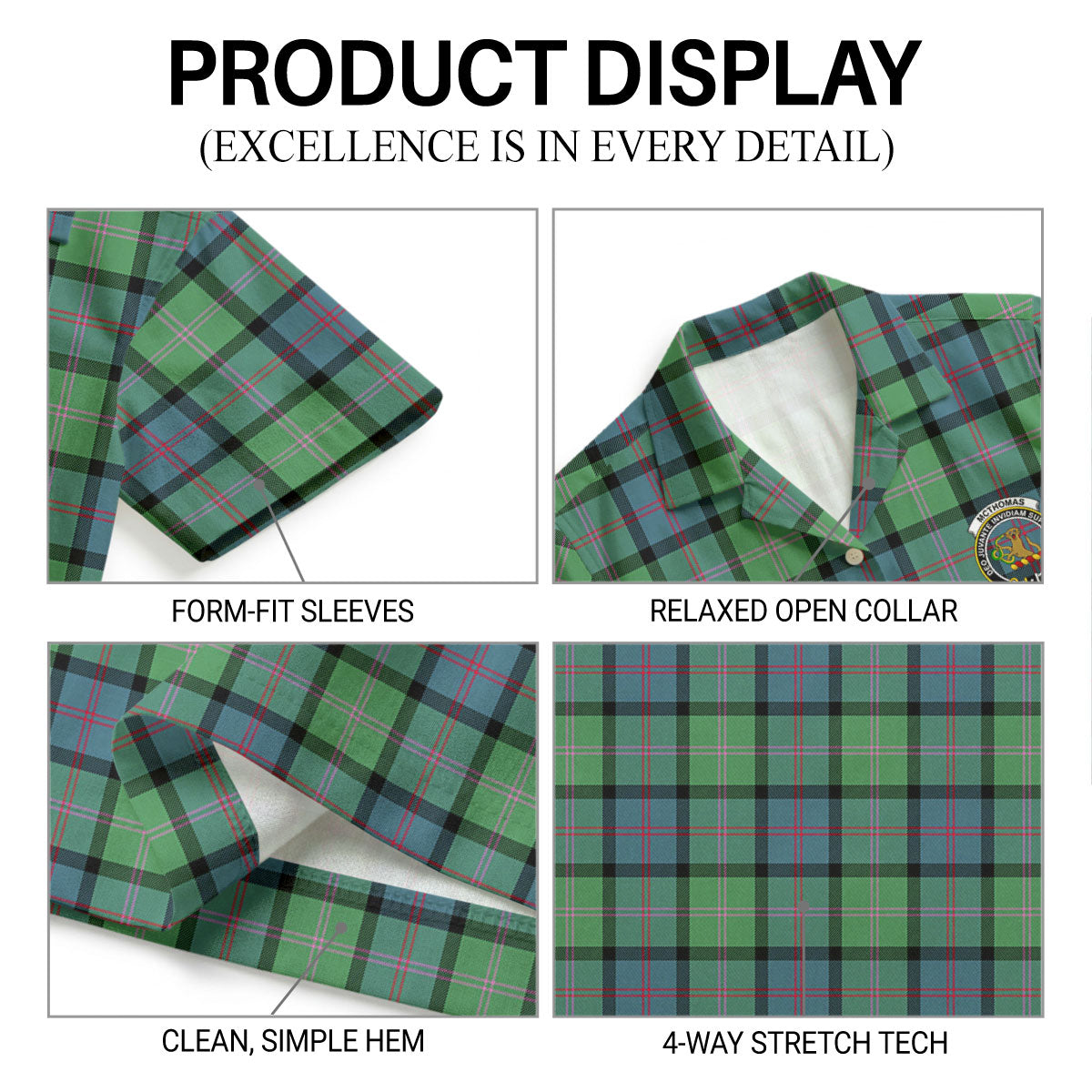 McThomas Ancient Tartan Crest Hawaiian Shirt