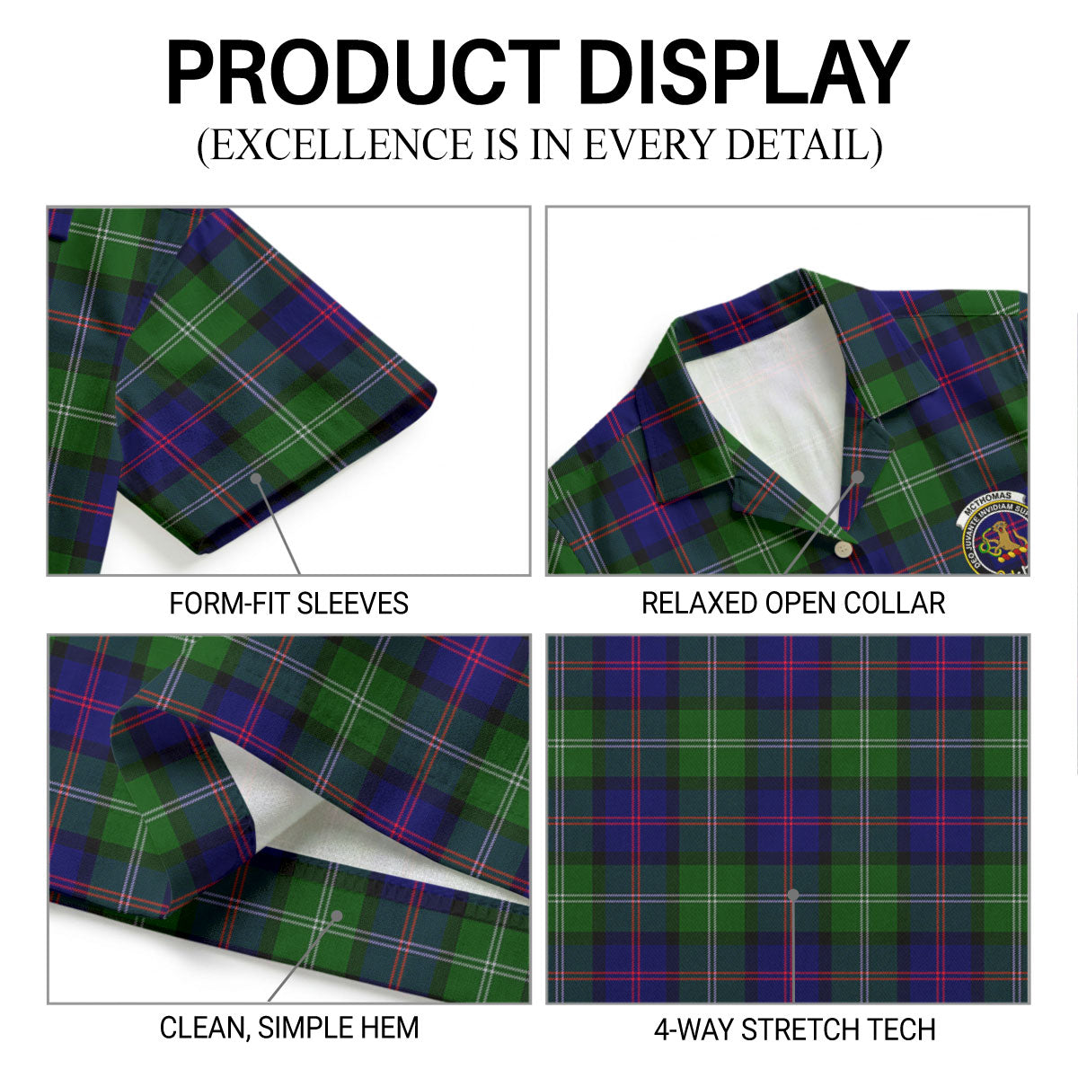 McThomas Modern Tartan Crest Hawaiian Shirt