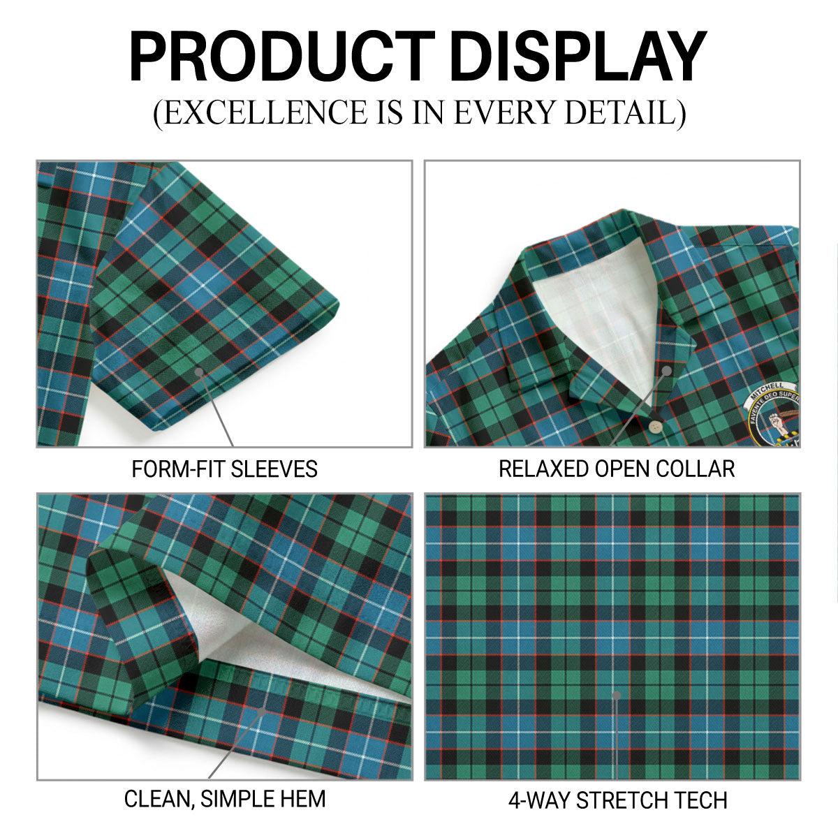 Mitchell Ancient Tartan Crest Hawaiian Shirt