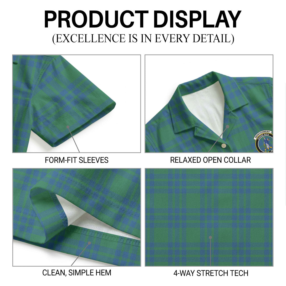 Montgomery Ancient Tartan Crest Hawaiian Shirt