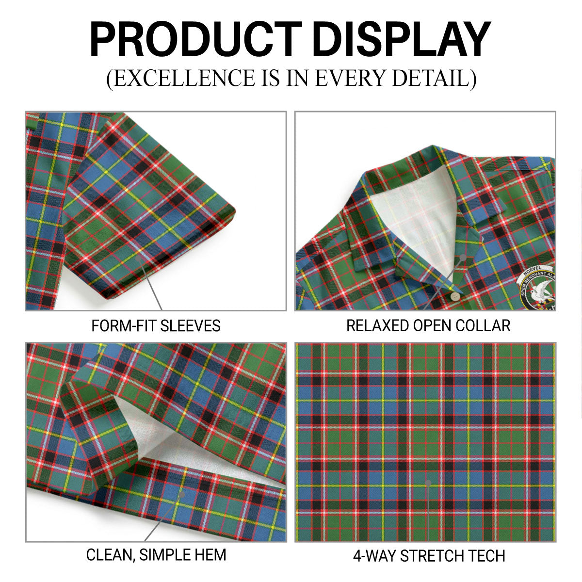 Norvel (or Norvill) Tartan Crest Hawaiian Shirt