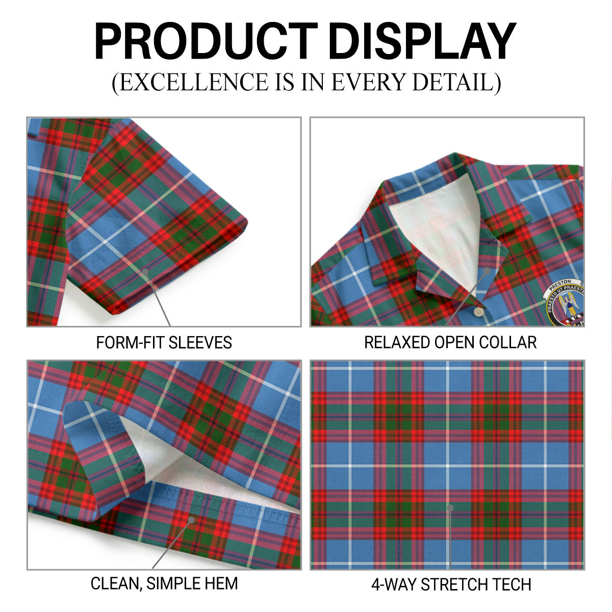 Preston Tartan Crest Hawaiian Shirt